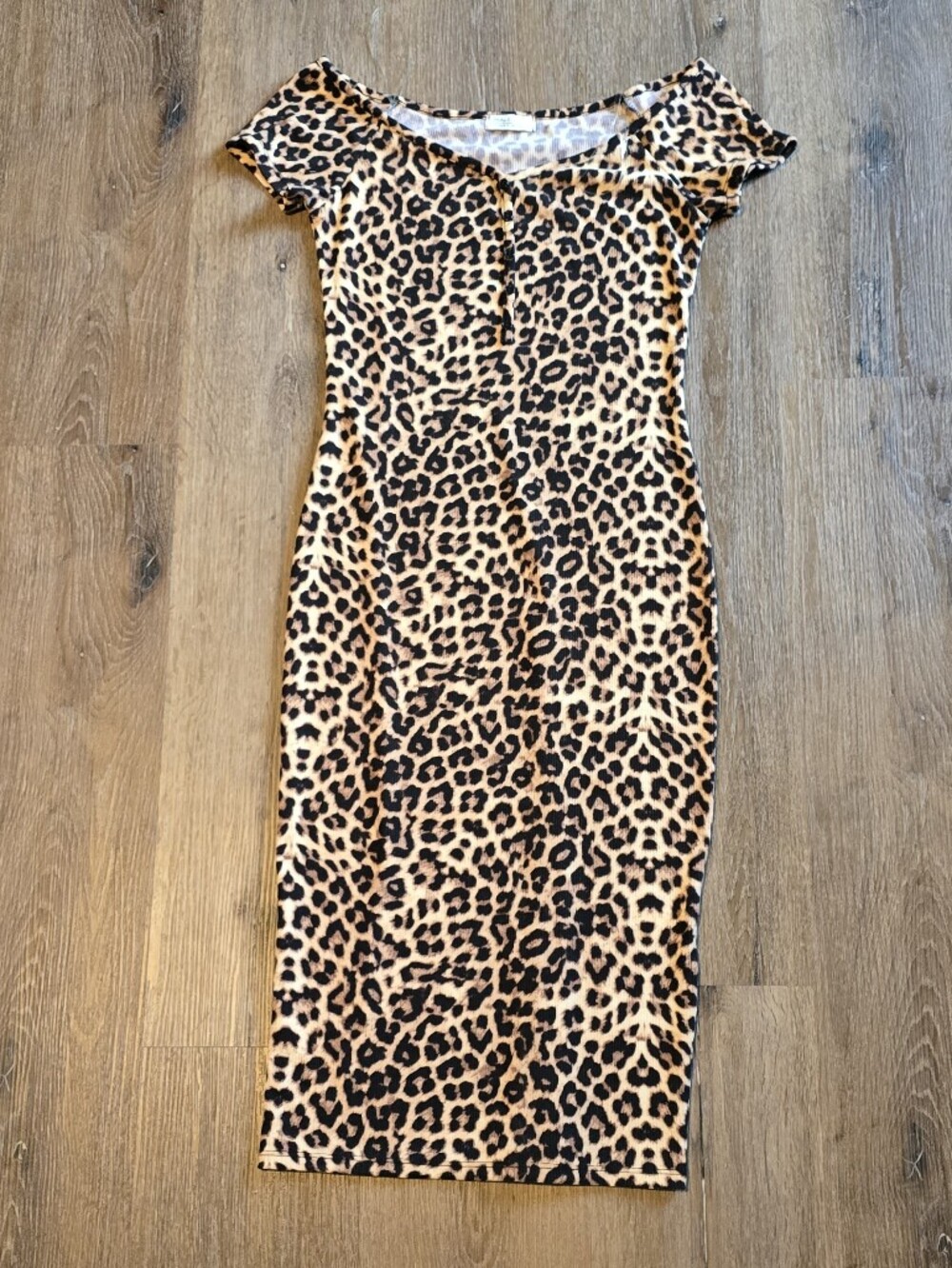 Leopard Print Bodycon Dress L